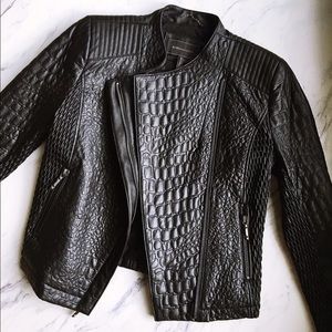 BCBG Olivia Textured Moto Jacket